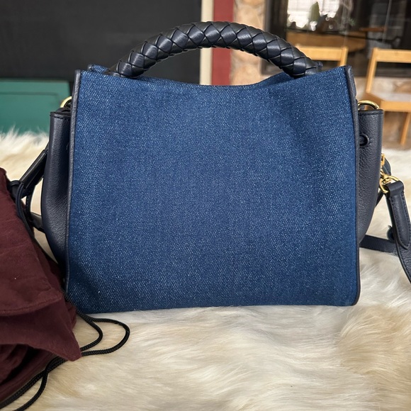 Authentic MULBERRY IRIS Bag in blue denim and leather trim SMALL plus key ring - Picture 16 of 16